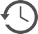 An icon of a clock with the frame being made of an arrow pointing counter-clockwise