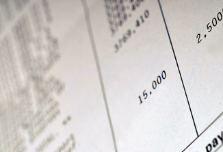 Close-up of the totals section of an invoice