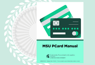 A graphic of the cover of the MSU PCard Manual